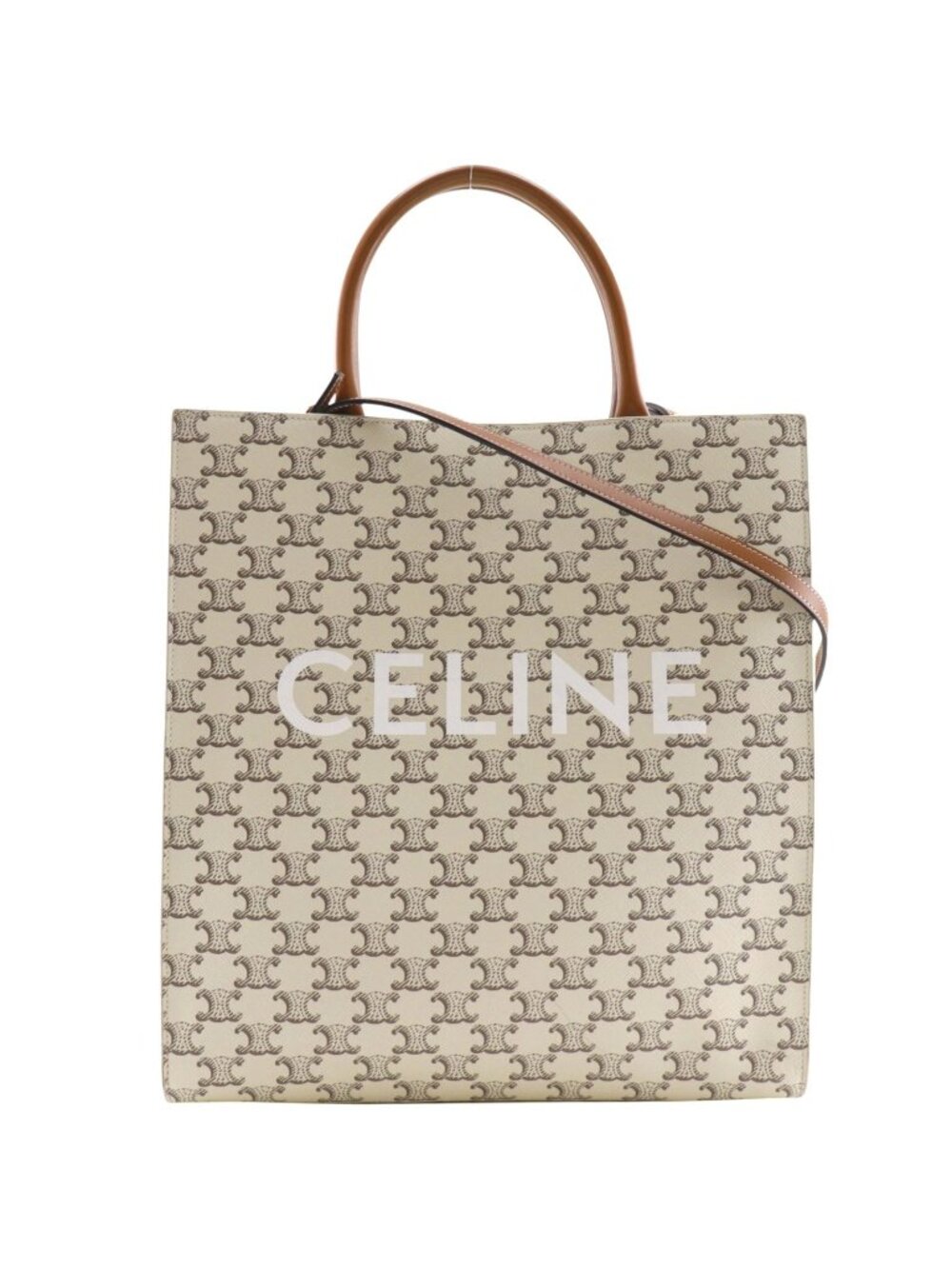 Celine Vertical Cabas 2-Way Shoulder White Handbag
